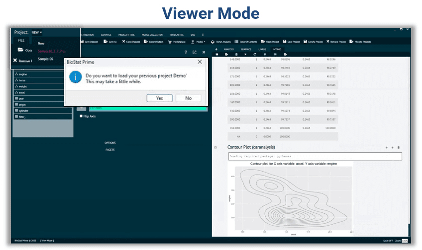 BioStat Prime Interface